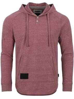 Zimego Maroon Heathered Raglan Henley Hoodie New Created: 02/10/2025